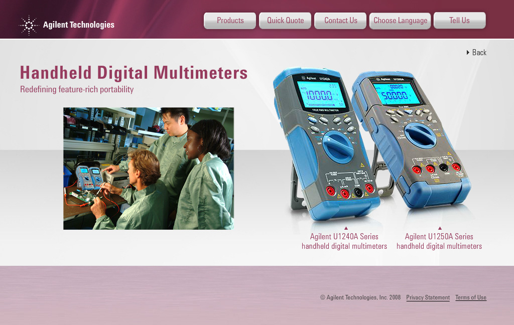 Agilent Technologies Basic Instruments website