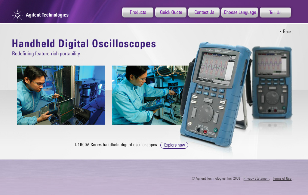 Agilent Technologies Basic Instruments website