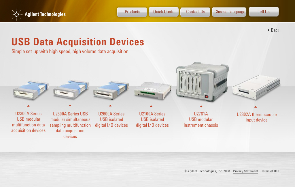 Agilent Technologies Basic Instruments website
