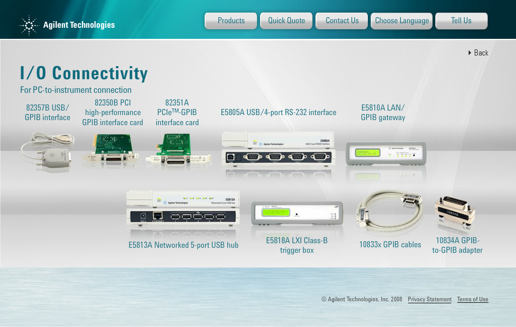 Agilent Technologies Basic Instruments website