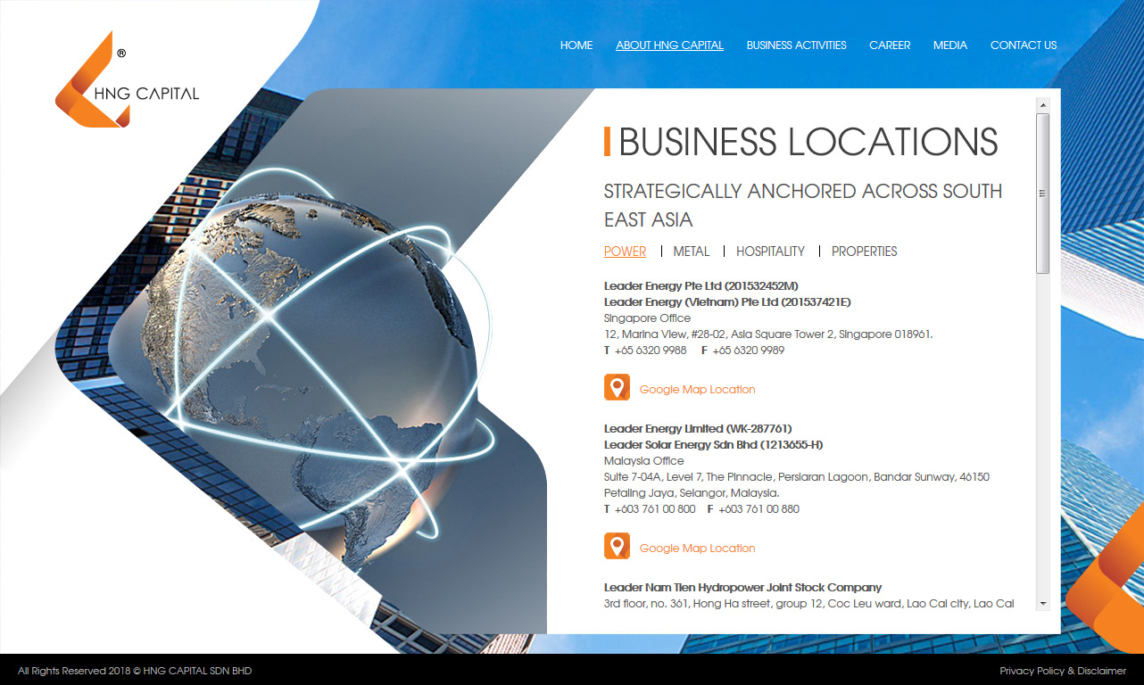 HNG Capital website